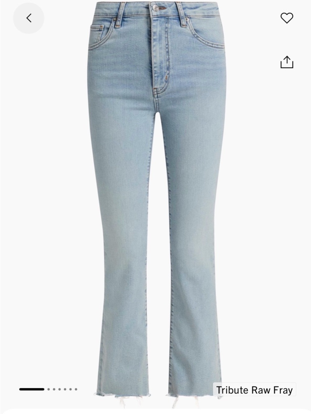 FRAME Light Blue High-Rise Raw Hem Flare Jeans